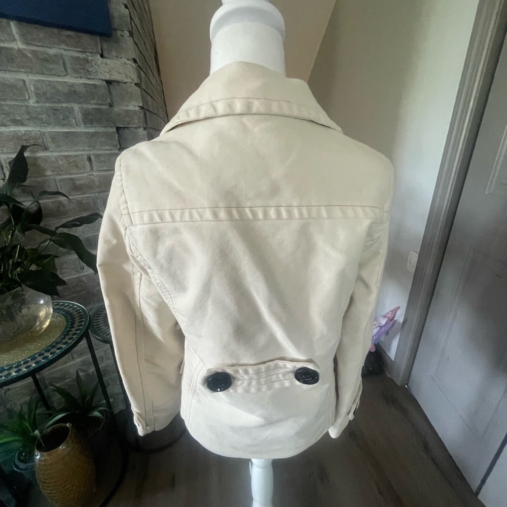 American Eagle Outfitters Cream Peacoat with Notched Lapel - Picture 4 of 6